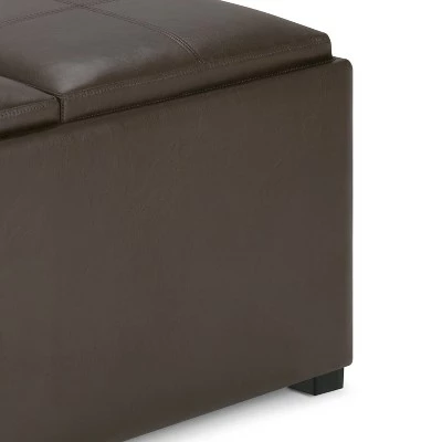 Franklin Square Coffee Table Storage Ottoman - WyndenHall Chocolate Brown 6 Franklin Square Coffee Table Storage Ottoman - WyndenHall Chocolate Brown - Image 4