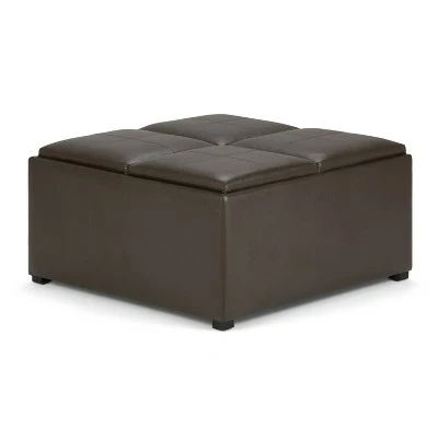Franklin Square Coffee Table Storage Ottoman - WyndenHall Chocolate Brown 9 Franklin Square Coffee Table Storage Ottoman - WyndenHall Chocolate Brown - Image 7