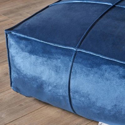 Nakisha Velvet Square Bean Bag Ottoman - Christopher Knight Home Smoke 4 Nakisha Velvet Square Bean Bag Ottoman - Christopher Knight Home Smoke - Image 2