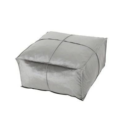 Nakisha Velvet Square Bean Bag Ottoman - Christopher Knight Home Smoke 9 Nakisha Velvet Square Bean Bag Ottoman - Christopher Knight Home Smoke - Image 7