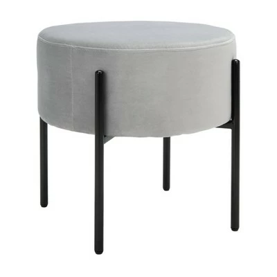 Lisbon Round Ottoman - Safavieh Gray/black 4 Lisbon Round Ottoman - Safavieh Gray/black - Image 2
