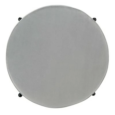 Lisbon Round Ottoman - Safavieh Gray/black 6 Lisbon Round Ottoman - Safavieh Gray/black - Image 4