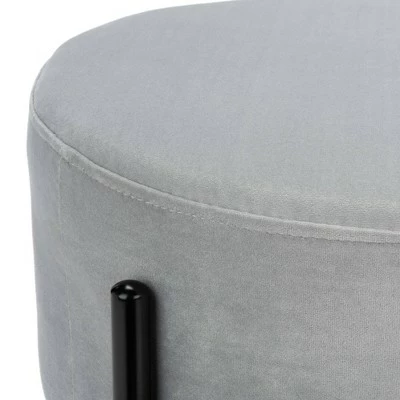 Lisbon Round Ottoman - Safavieh Gray/black 7 Lisbon Round Ottoman - Safavieh Gray/black - Image 5