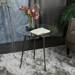 Modern Aluminum Accent Table - Olivia & May Black