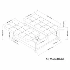 36" Elliot Coffee Table Storage Ottoman - WyndenHall Tanners Brown -Ottomans Official Shop unnamed file 4615