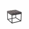 18" Square Button Tufted Metal Ottoman - WOVENBYRD Distressed Black Faux Leather -Ottomans Official Shop unnamed file 4619