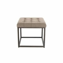 18" Square Button Tufted Metal Ottoman - WOVENBYRD Distressed Black Faux Leather 15 18" Square Button Tufted Metal Ottoman - WOVENBYRD Distressed Black Faux Leather -Ottomans Official Shop unnamed file 4624