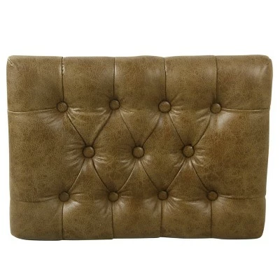 Small Decorative Ottoman Faux Leather Brown - HomePop 5 Small Decorative Ottoman Faux Leather Brown - HomePop - Image 3