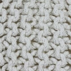 Decor Therapy Lola Round Lurex Pouf White - Décor Therapy