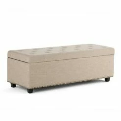 48" Springfield Storage Ottoman - Wyndenhall Natural Linen Look Fabric -Ottomans Official Shop unnamed file 4686