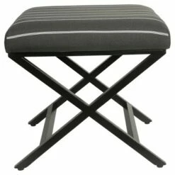 Modern Metal X Base Ottoman - HomePop Gray Lattice -Ottomans Official Shop unnamed file 4691