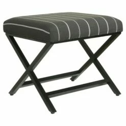 Modern Metal X Base Ottoman - HomePop Gray Lattice -Ottomans Official Shop unnamed file 4696