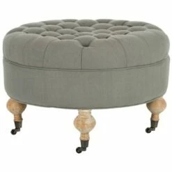 Clara Round Ottoman - Safavieh Beige -Ottomans Official Shop unnamed file 4755