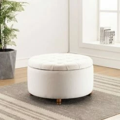 eLuxury Round Storage Ottoman -Ottomans Official Shop unnamed file 4775