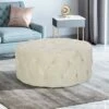 Orla Modern Glam Round Ottoman - Christopher Knight Home Blue -Ottomans Official Shop unnamed file 4816