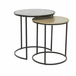 Olivia & May Set of 2 Industrial Aluminum Accent Tables Black - Olivia & May -Ottomans Official Shop unnamed file 482