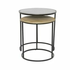 Olivia & May Set of 2 Industrial Aluminum Accent Tables Black - Olivia & May -Ottomans Official Shop unnamed file 483