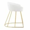 Canary Vanity Metal Velvet Barstool - LumiSource Gold/blue