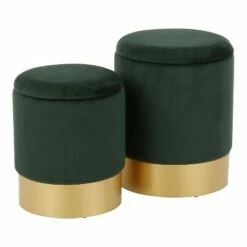 Set of 2 Marla Contemporary Glam Nesting Ottomans - LumiSource Green -Ottomans Official Shop unnamed file 4847