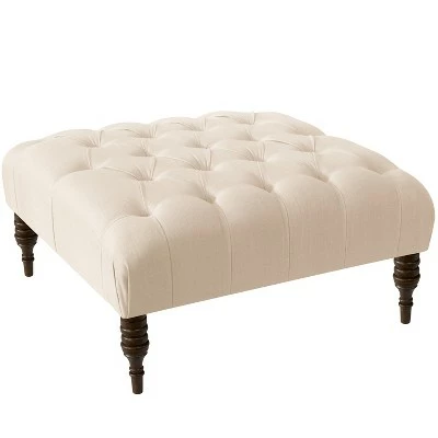 Custom Upholstered Tufted Square Ottoman - Skyline Furniture Milk 9 Custom Upholstered Tufted Square Ottoman - Skyline Furniture Milk - Image 7