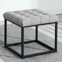 eLuxury Tufted Square Ottoman