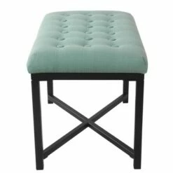 Rectangle Ottoman Velvet Tufted Cushion and Gold Metal X Base - HomePop Silver 31 Rectangle Ottoman Velvet Tufted Cushion and Gold Metal X Base - HomePop Silver -Ottomans Official Shop unnamed file 4935