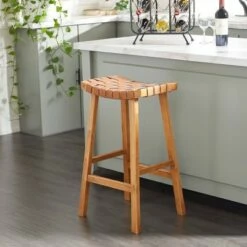Olivia & May Rustic Wood Stool Brown - Olivia & May
