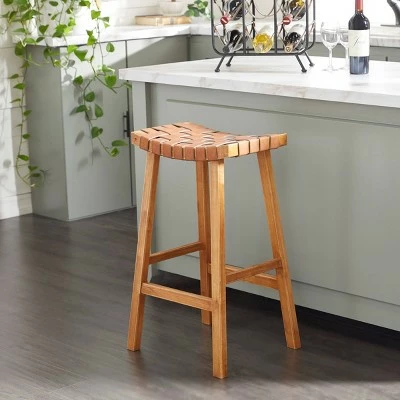 Olivia & May Rustic Wood Stool Brown - Olivia & May 3 Olivia & May Rustic Wood Stool Brown - Olivia & May