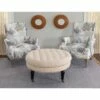Isabelle Round Tufted Ottoman - Linon Natural