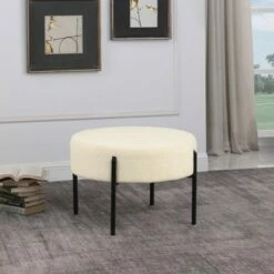 Modern Metal Sherpa Ottoman Cream - HomePop -Ottomans Official Shop unnamed file 5012