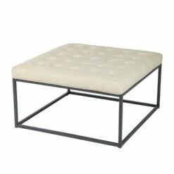Perscon Upholstered Cocktail Ottoman - Aiden Lane Cream/gray -Ottomans Official Shop unnamed file 5054