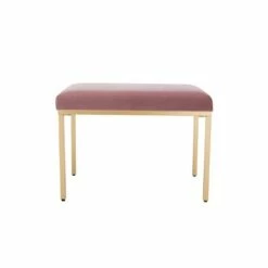 24" Metal Ottoman - WOVENBYRD Gray Velvet -Ottomans Official Shop unnamed file 5078