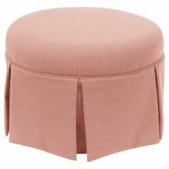 Round Skirted Ottoman - Skyline Furniture Linen Swedish Blue -Ottomans Official Shop unnamed file 5083