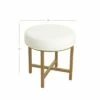 Circle Ottoman with Gold Metal X-Base- HomePop Silver -Ottomans Official Shop unnamed file 5086