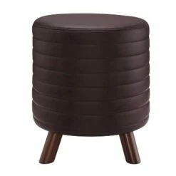 Rivard Round Stool - Linon Dark Gray
