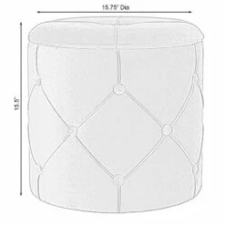 Fabulaxe Round Wooden Velvet Ottoman Stool with Lid -Ottomans Official Shop unnamed file 5116