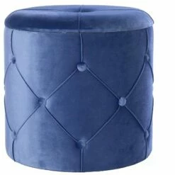 Fabulaxe Round Wooden Velvet Ottoman Stool with Lid -Ottomans Official Shop unnamed file 5117