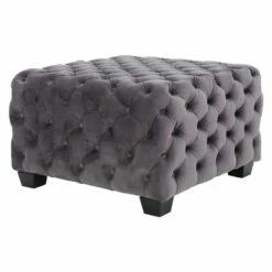 Jaymee New Velvet Ottoman - Christopher Knight Home Gray -Ottomans Official Shop unnamed file 5141