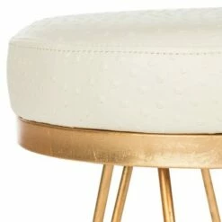 Jenine Faux Ostrich Round Bench - Safavieh Cream -Ottomans Official Shop unnamed file 5145