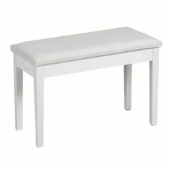 Costway Solid Wood PU Leather Piano Bench Padded Double Duet Keyboard Seat Storage White -Ottomans Official Shop unnamed file 5169