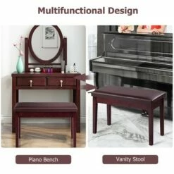 Costway Solid Wood PU Leather Piano Bench Padded Double Duet Keyboard Seat Storage Brown 13 Costway Solid Wood PU Leather Piano Bench Padded Double Duet Keyboard Seat Storage Brown -Ottomans Official Shop unnamed file 5200