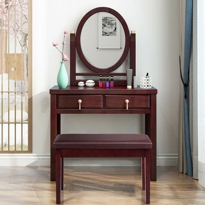 Costway Solid Wood PU Leather Piano Bench Padded Double Duet Keyboard Seat Storage Brown 6 Costway Solid Wood PU Leather Piano Bench Padded Double Duet Keyboard Seat Storage Brown - Image 5