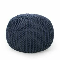Nahunta Modern Knitted Cotton Round Pouf - Christopher Knight Home Coral -Ottomans Official Shop unnamed file 5232