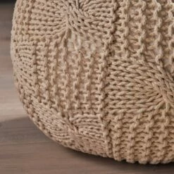 Anouk Knitted Cotton Pouf - Christopher Knight Home Beige 10 Anouk Knitted Cotton Pouf - Christopher Knight Home Beige -Ottomans Official Shop unnamed file 5253
