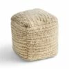 Calzona Boho Wool and Cotton Ottoman Pouf - Christopher Knight Home Ivory/beige -Ottomans Official Shop unnamed file 5308