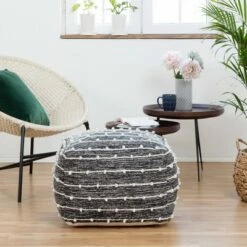 Penelope Pouf Ottoman - Anji Mountain Gray/ivory -Ottomans Official Shop unnamed file 5340