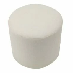 19" Round Pouf Ottoman - WOVENBYRD Gray