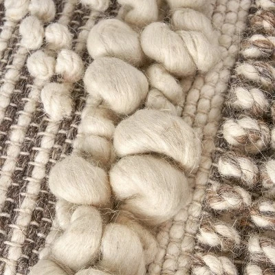 Gerardo Contemporary Wool and Cotton Pouf Ottoman Natural/White - Christopher Knight Home 5 Gerardo Contemporary Wool and Cotton Pouf Ottoman Natural/White - Christopher Knight Home - Image 3