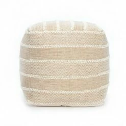 Portales Moroccan Inspired Pouf - Anji Mountain Gray/ivory