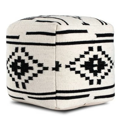 Noir Noor Pouf Black/White Geometric - Anji Mountain 4 Noir Noor Pouf Black/White Geometric - Anji Mountain - Image 2